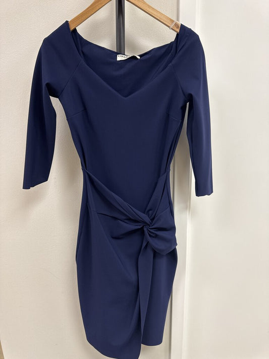 Chiara Boni Blue Off the Shoulder Ruched Front Dress NWT