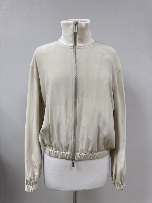 Helmut Lang Stone Silk Bomber Jacket NWT