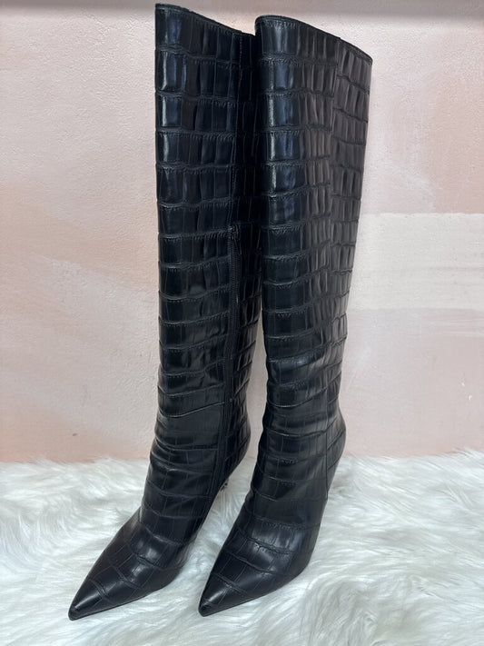 Jeffrey Campbell Black Embossed Tall Boot