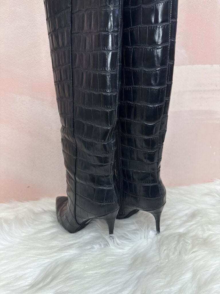 Jeffrey Campbell Black Embossed Tall Boot