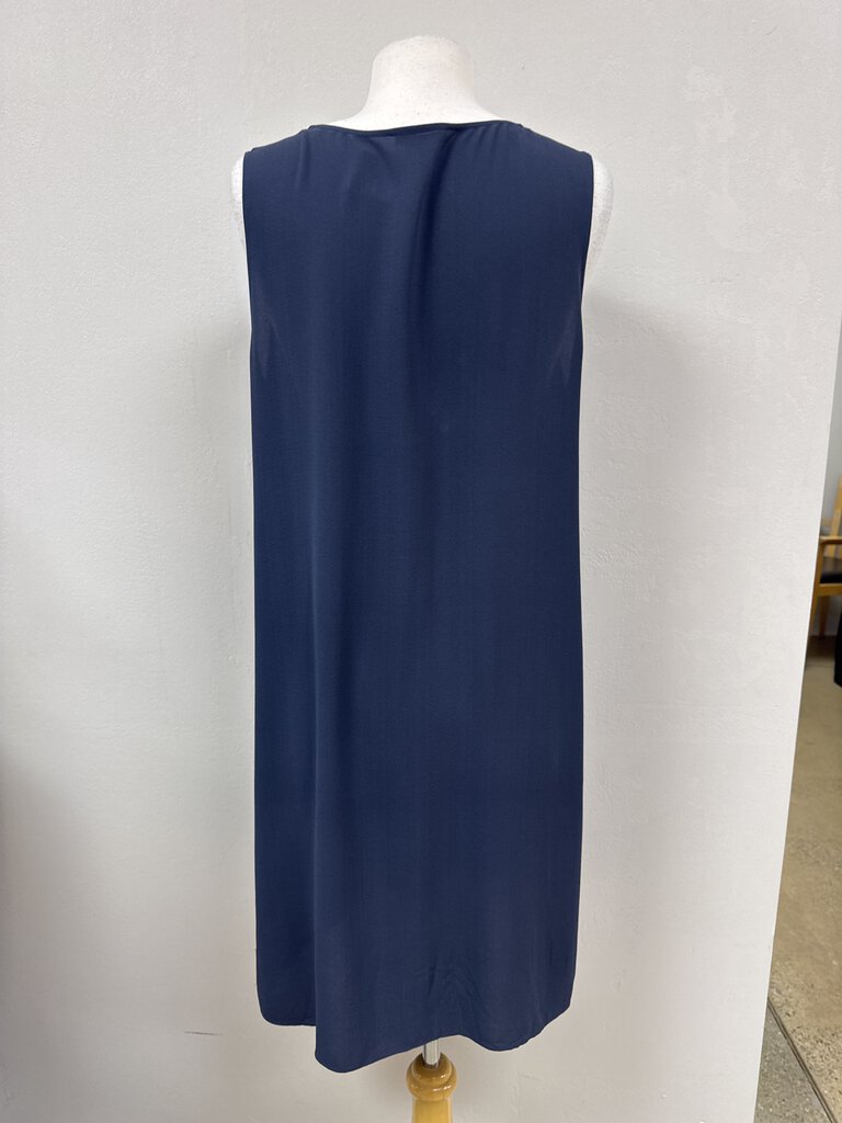 Eileen Fisher Blue V-Neck Sheath Dress