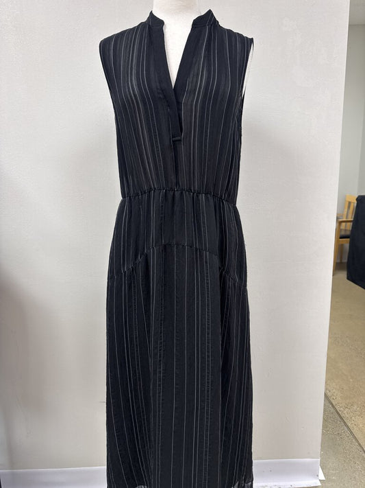 Vince Black Striped Maxi Dress