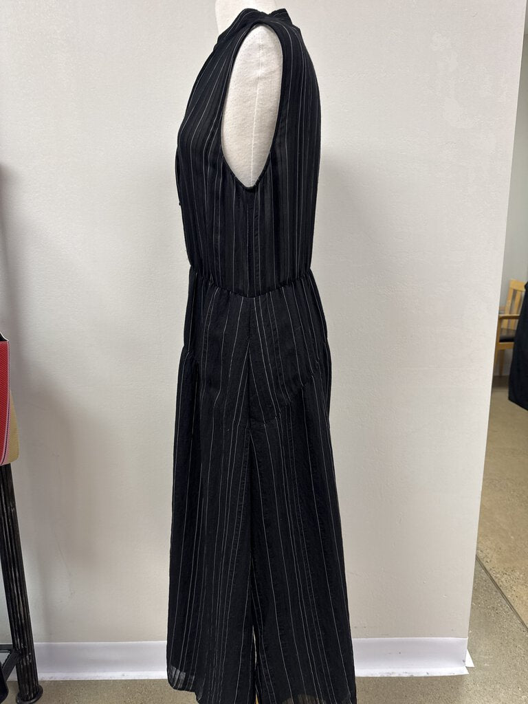 Vince Black Striped Maxi Dress