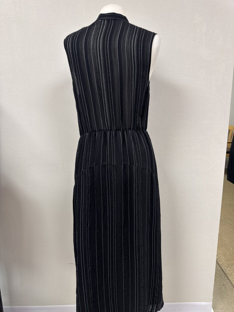 Vince Black Striped Maxi Dress