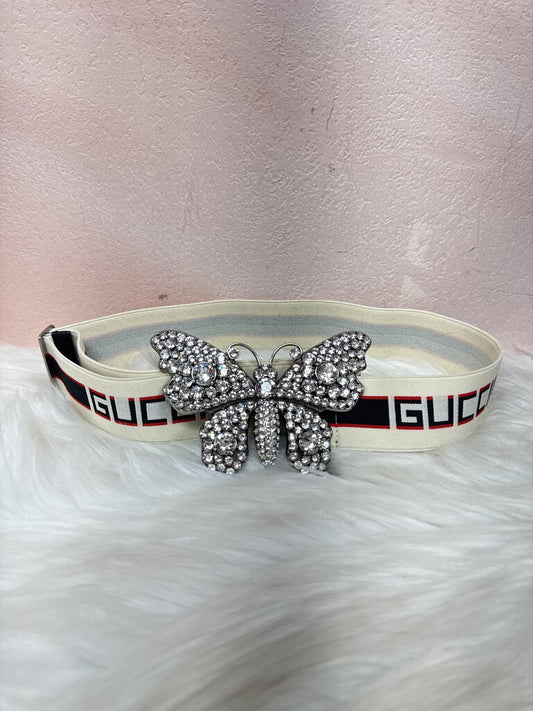 Gucci Sylvie Web Accent Crystal Embellished Belt