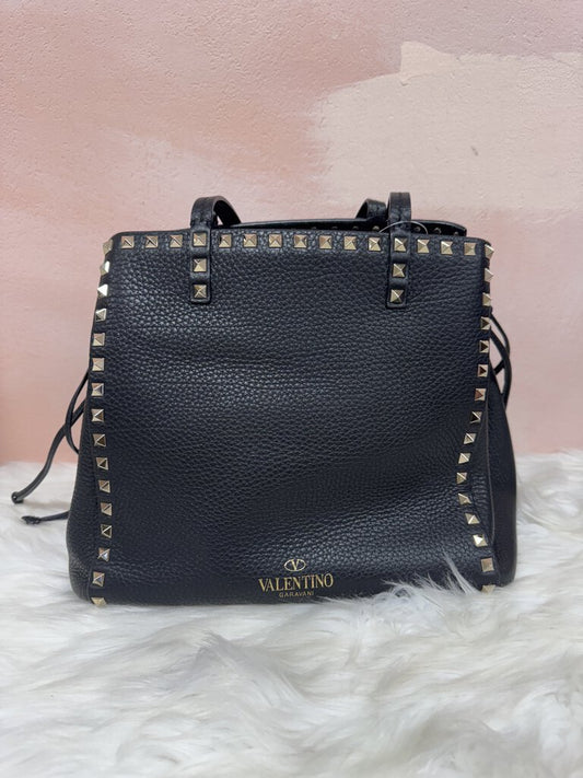 Valentino Black Rockstud Drawstring Tote