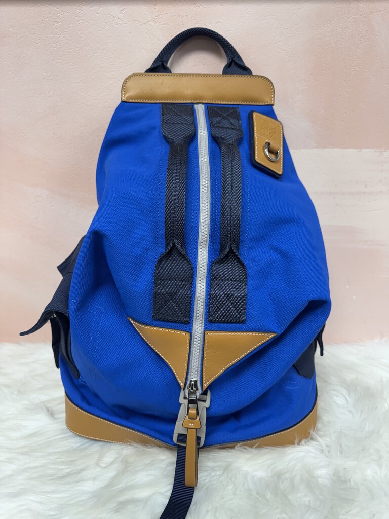 Loewe Blue Canvas Eln Convertible Backpack