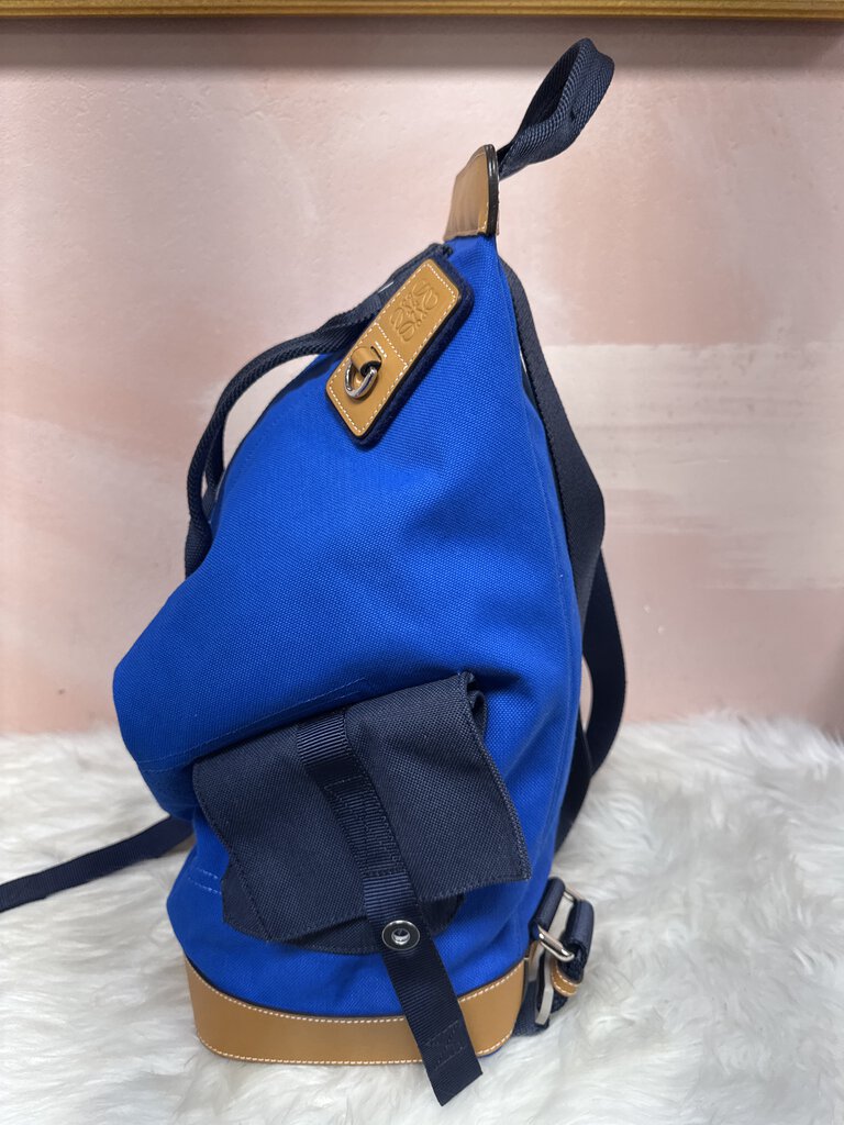 Loewe Blue Canvas Eln Convertible Backpack