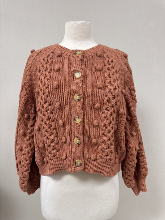 The Great Rust Cable Knit Cardigan