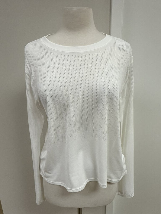 Lululemon White Perforated Long Sleeve Tee NWT