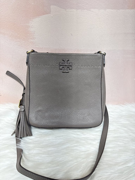 Tory Burch Taupe Pebbled Leather Crossbody