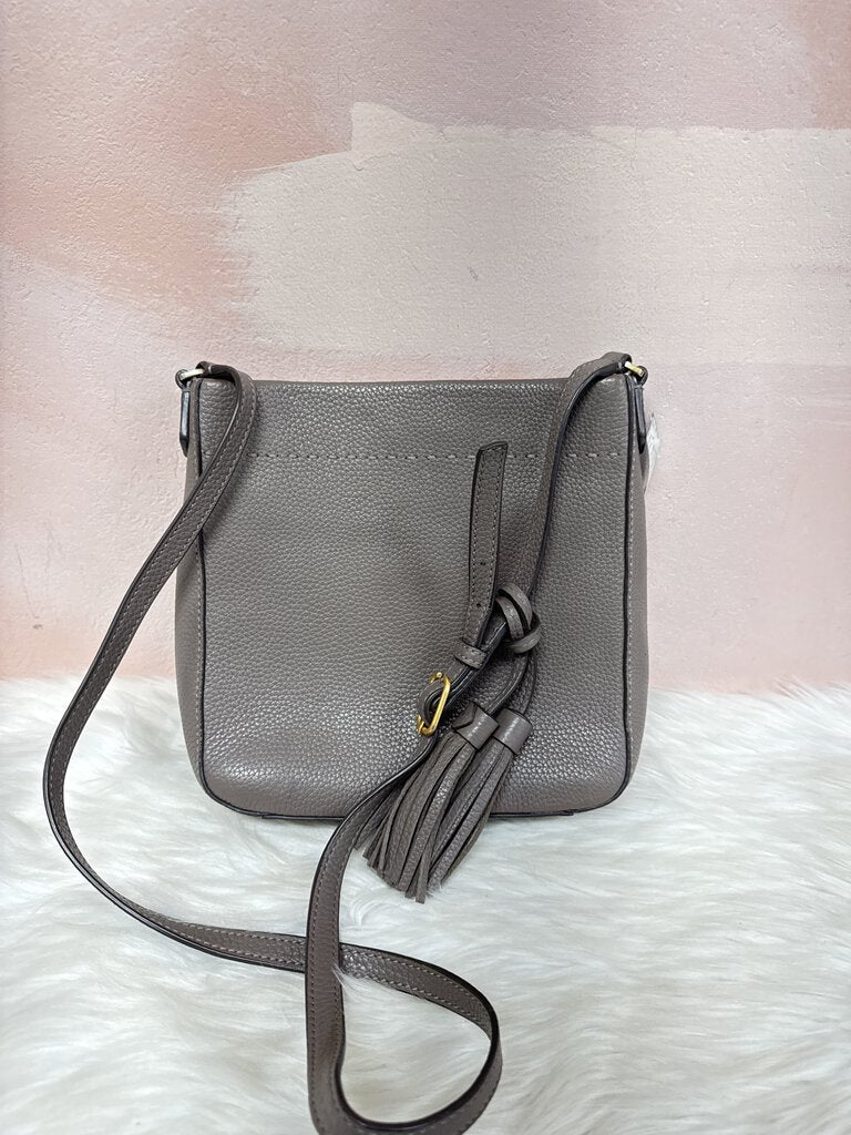 Tory Burch Taupe Pebbled Leather Crossbody