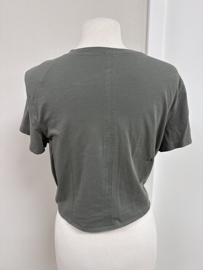 Lululemon Greige Short Sleeve Tie Front Tee