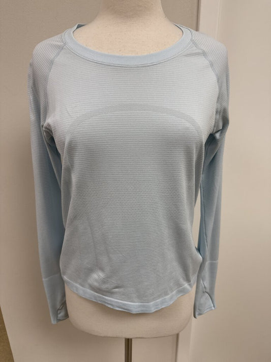 Lululemon Light Blue Logo Long Sleeve Tee