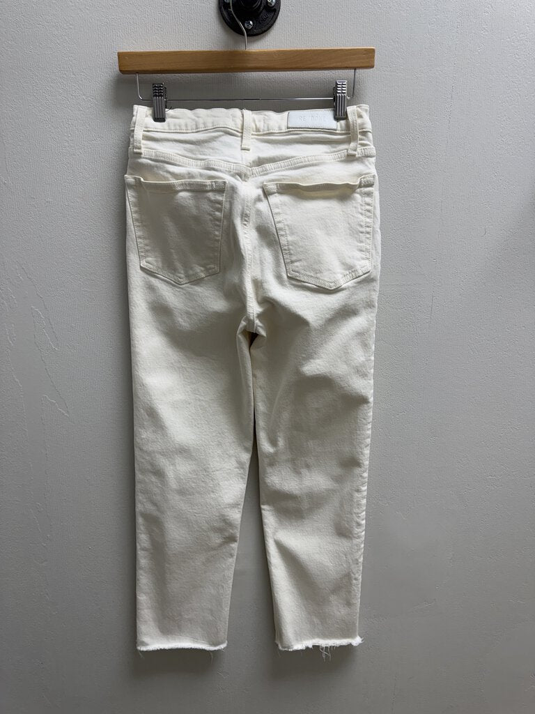 Re/Done Cream Button Fly Jean