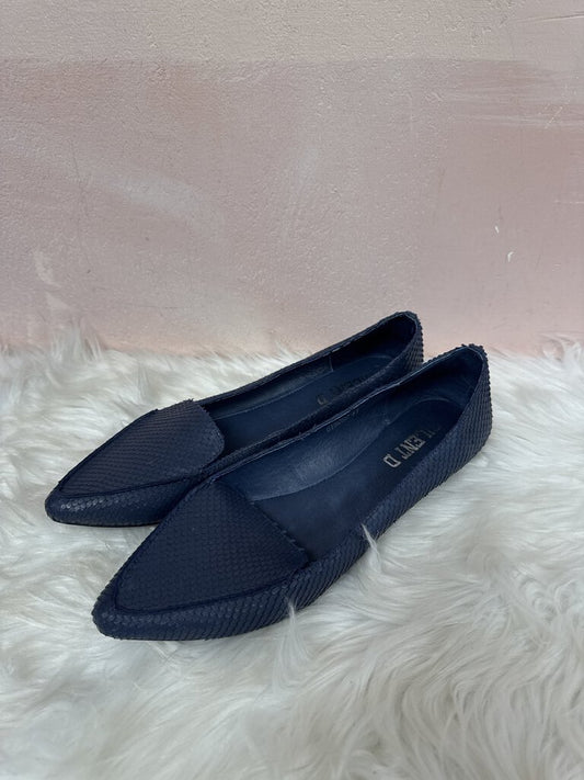 Silent D Navy Embossed Flat NWT