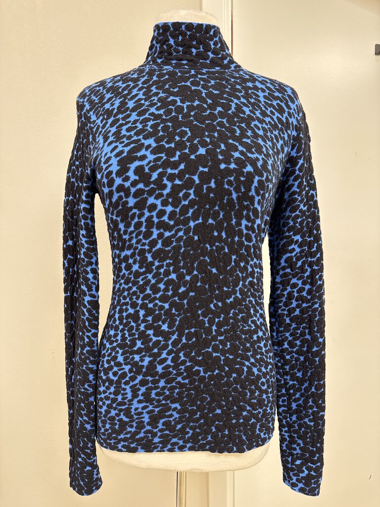 Proenza Schouler Cobalt Print Mock Neck Top