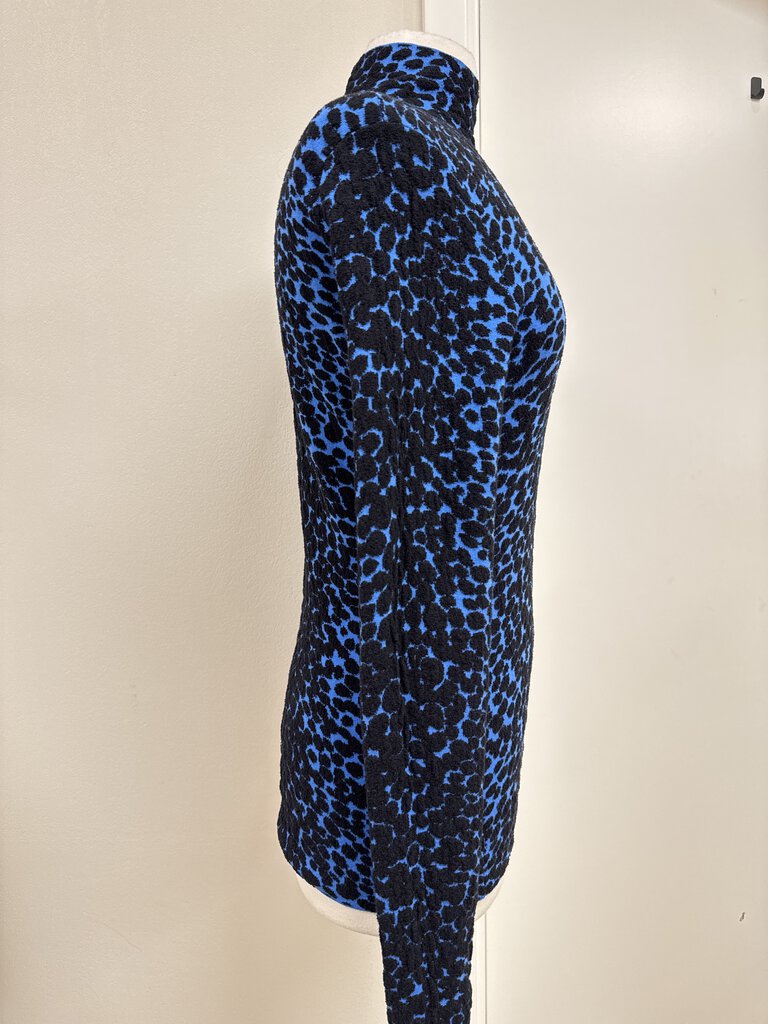 Proenza Schouler Cobalt Print Mock Neck Top