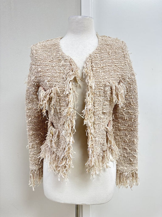 Balmain Pink Tweed Cropped Jacket