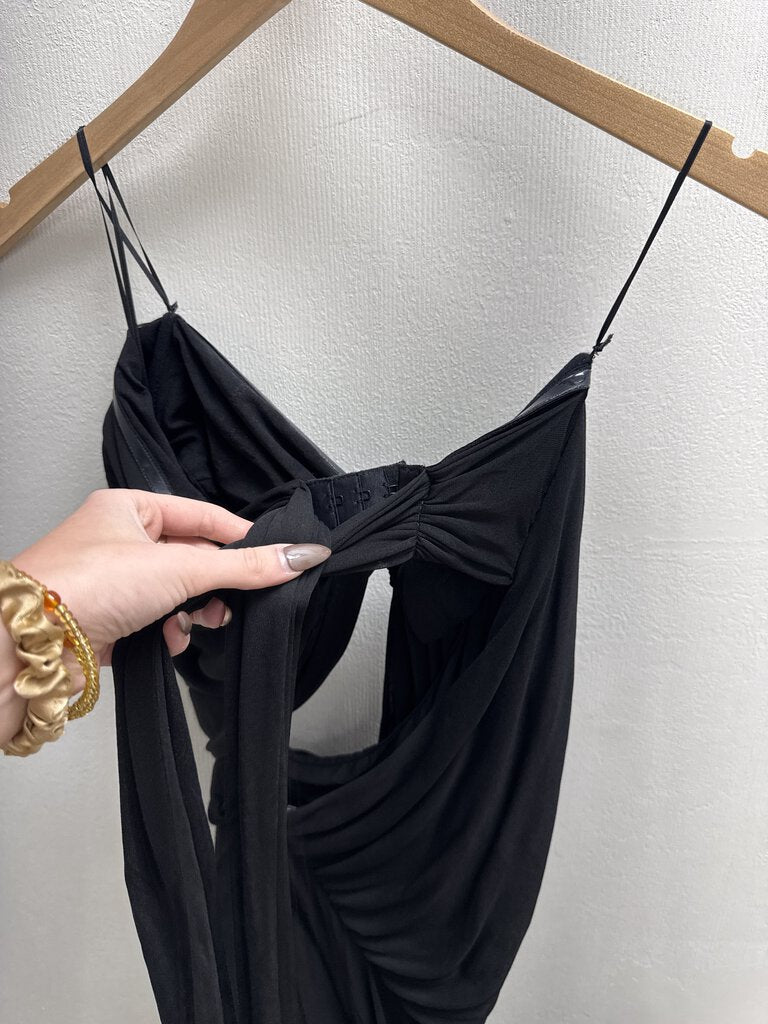 Tom Ford Black Halter Sheer Cutout Evening Gown