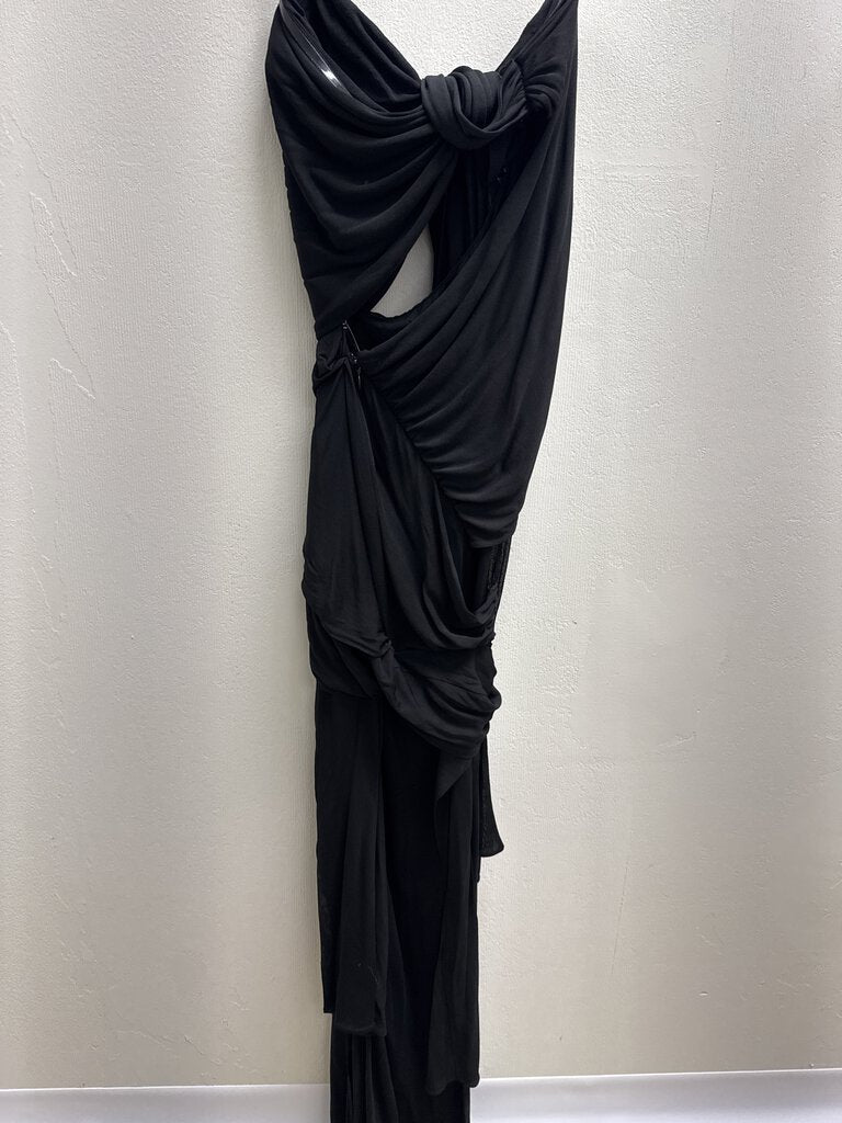 Tom Ford Black Halter Sheer Cutout Evening Gown