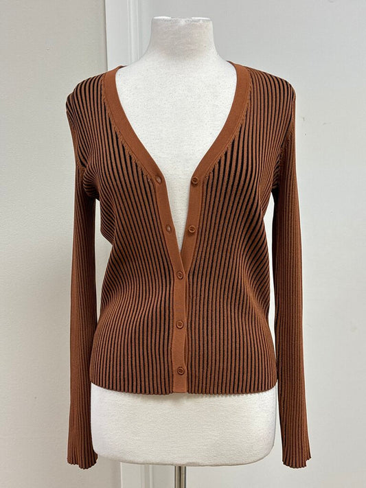 Staud Ribbed Button Up Cardigan