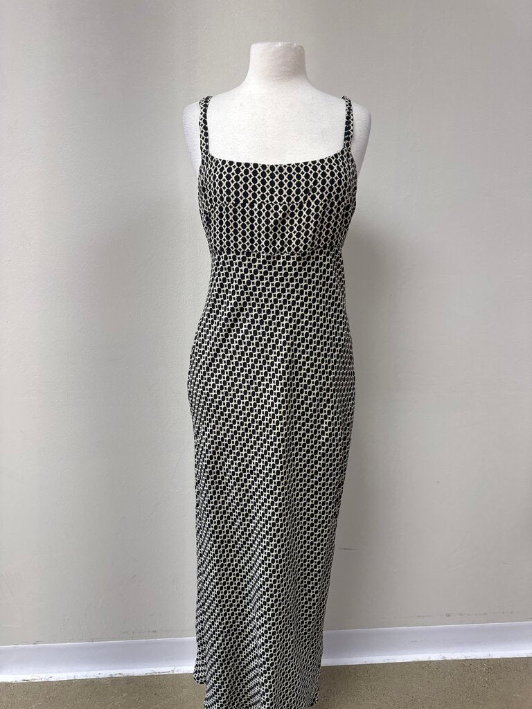 Dissh Black and Cream Geo Print Maxi Dress