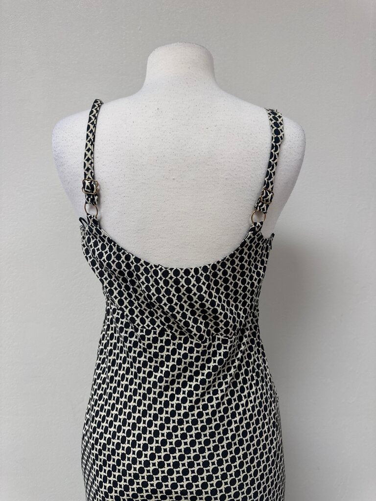Dissh Black and Cream Geo Print Maxi Dress