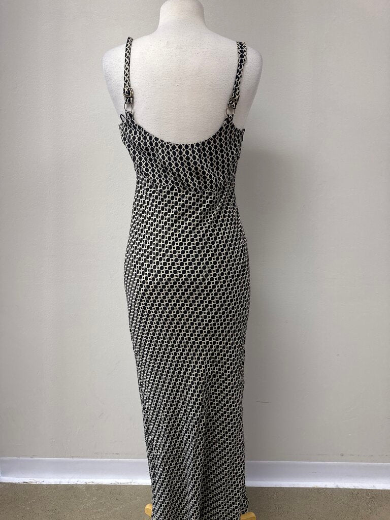 Dissh Black and Cream Geo Print Maxi Dress