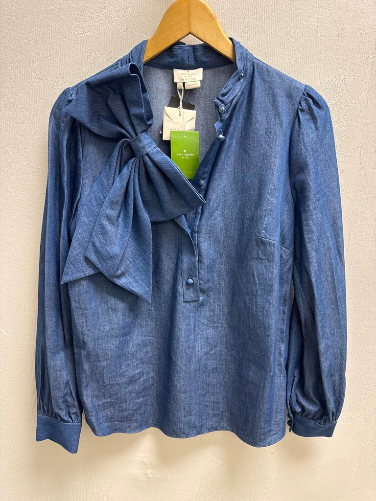 Kate Spade Denin Bow Detail Button Up NWT