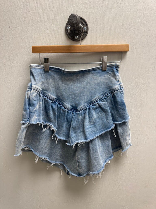 Mother Blue Denim Mini Skirt