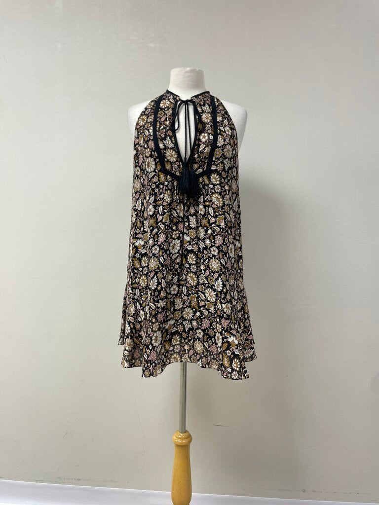 A.L.C. Black Floral Midi Dress