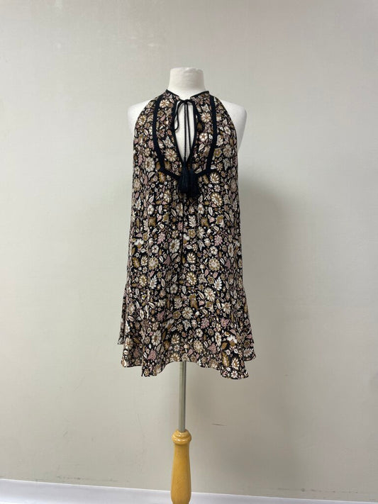 A.L.C. Black Floral Midi Dress