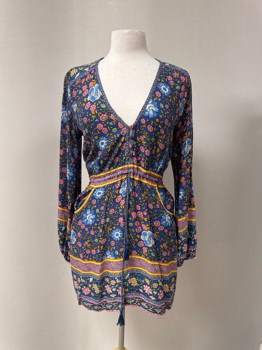 Spell Blue Floral Mini Dress