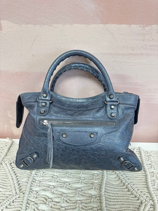 Balenciaga Grey Motocross Medium City Shoulder Bag