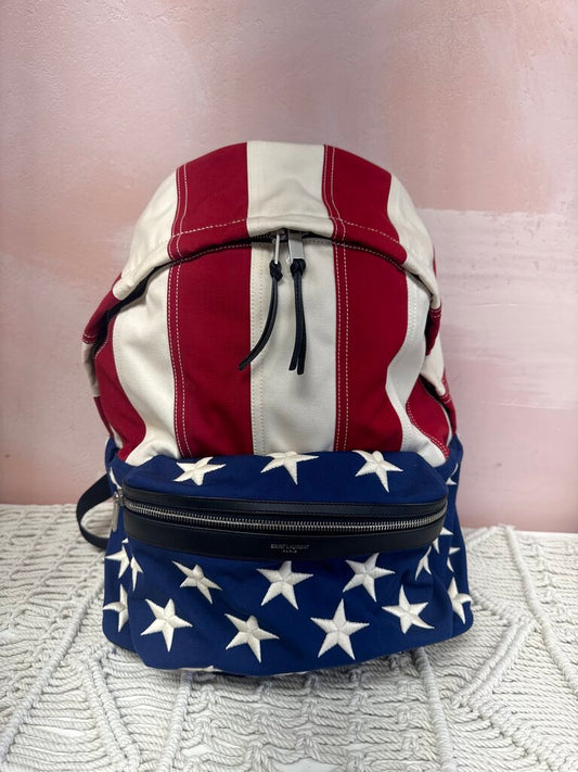 YSL Canvas American Flag Backpack