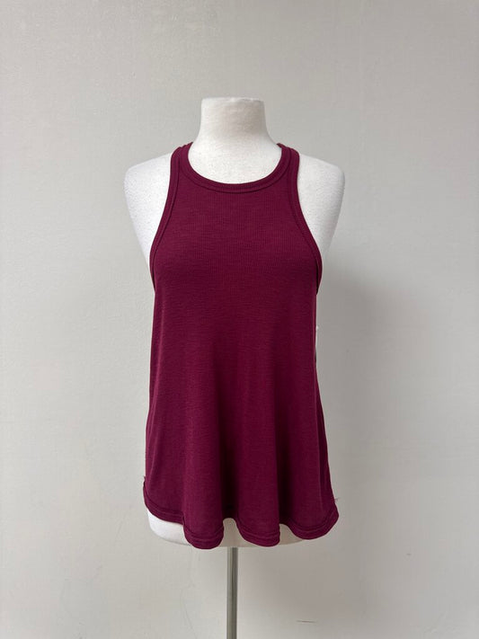 Free People Plum Ribbed Swing Tank NWT