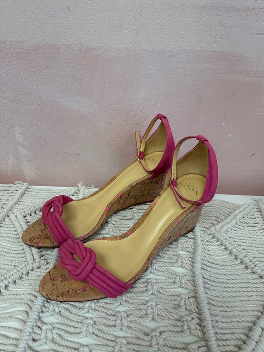Birman Pink Suede Cork Wedge Sandal