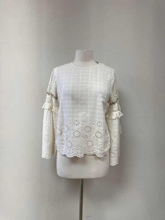 Misa White Eyelet Top