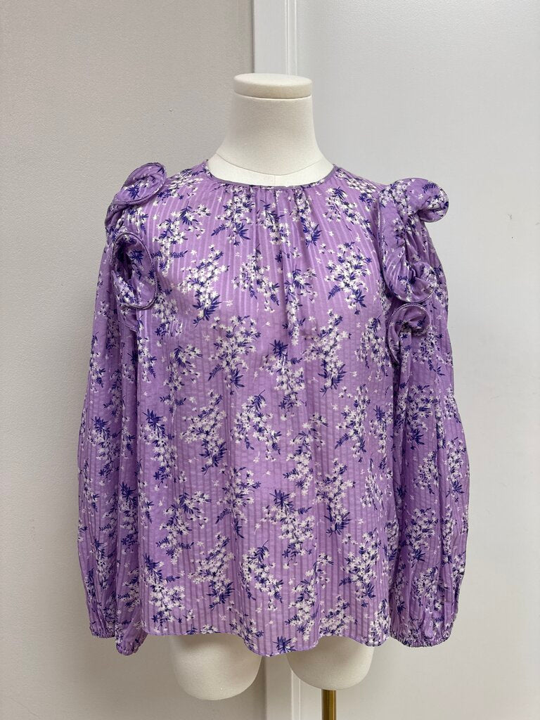 Ulla Johnson Purple Floral Blouse