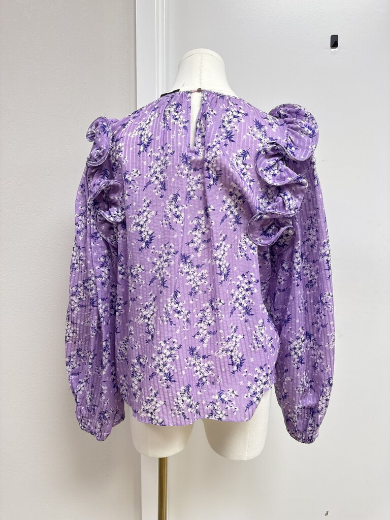 Ulla Johnson Purple Floral Blouse