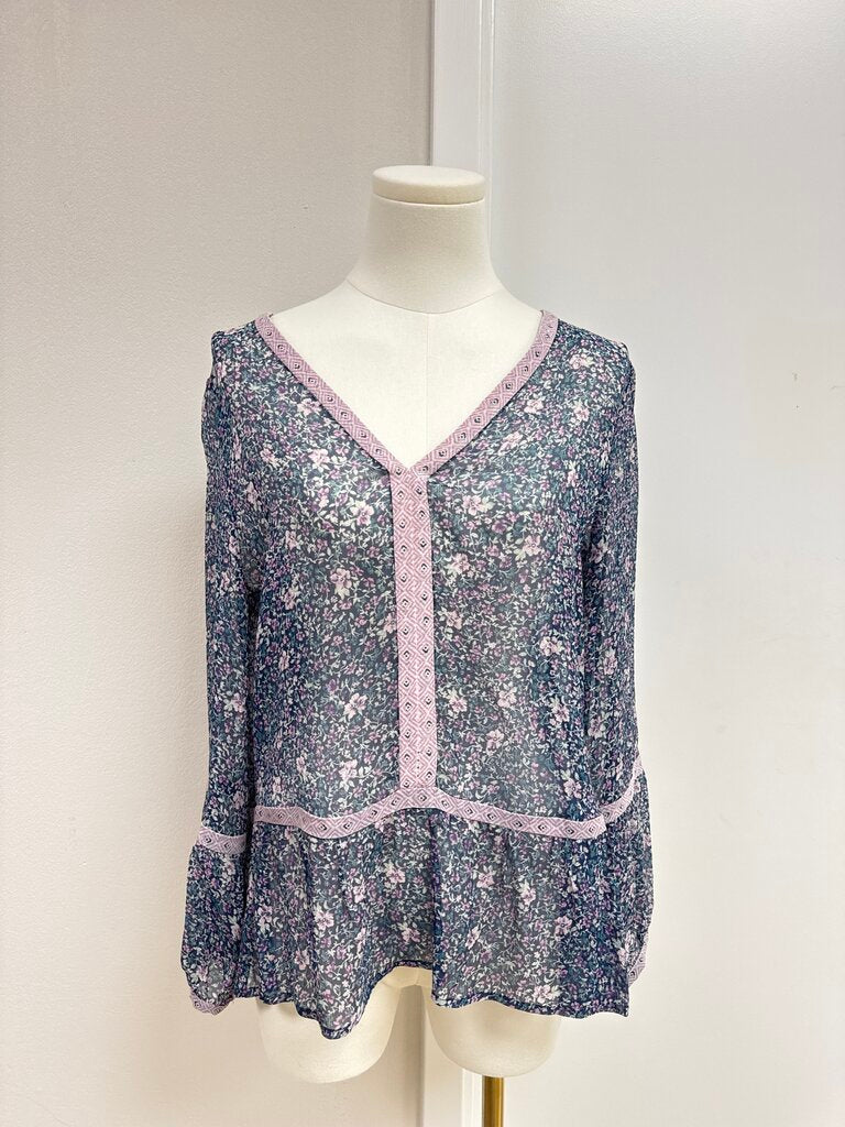 Joie Purple Floral Blouse