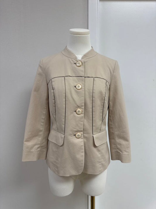 Lafayette 148 Tan Cropped Blazer