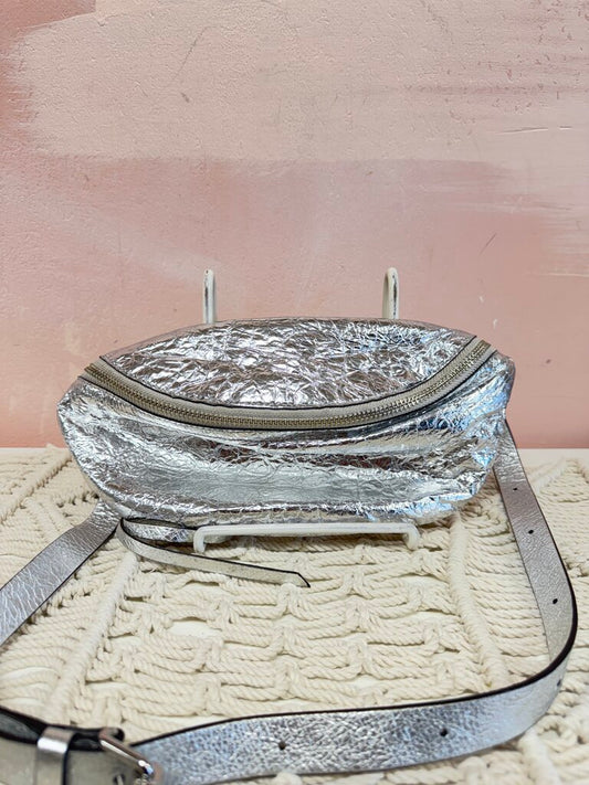 Rebecca Minkoff Silver Crinkle Belt Bag