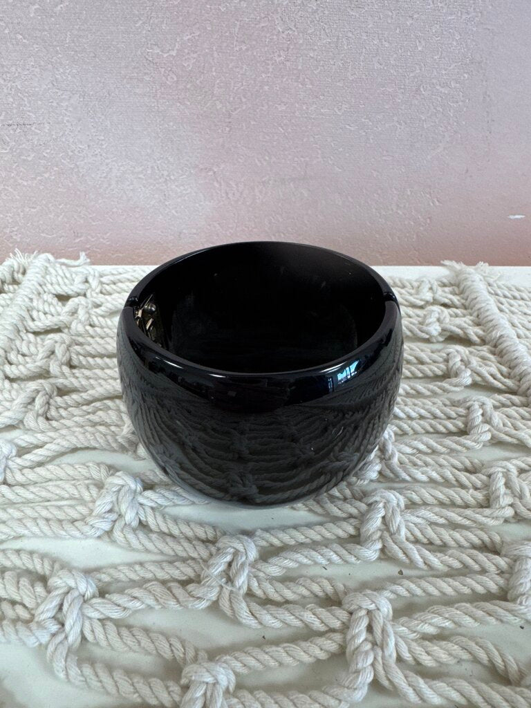 Chanel Black Resin and Pearl Interlocking C Cuff