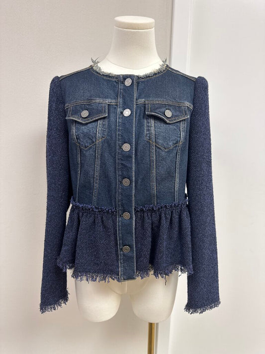 Rebecca Taylor Blue Denim and Tweed Jacket