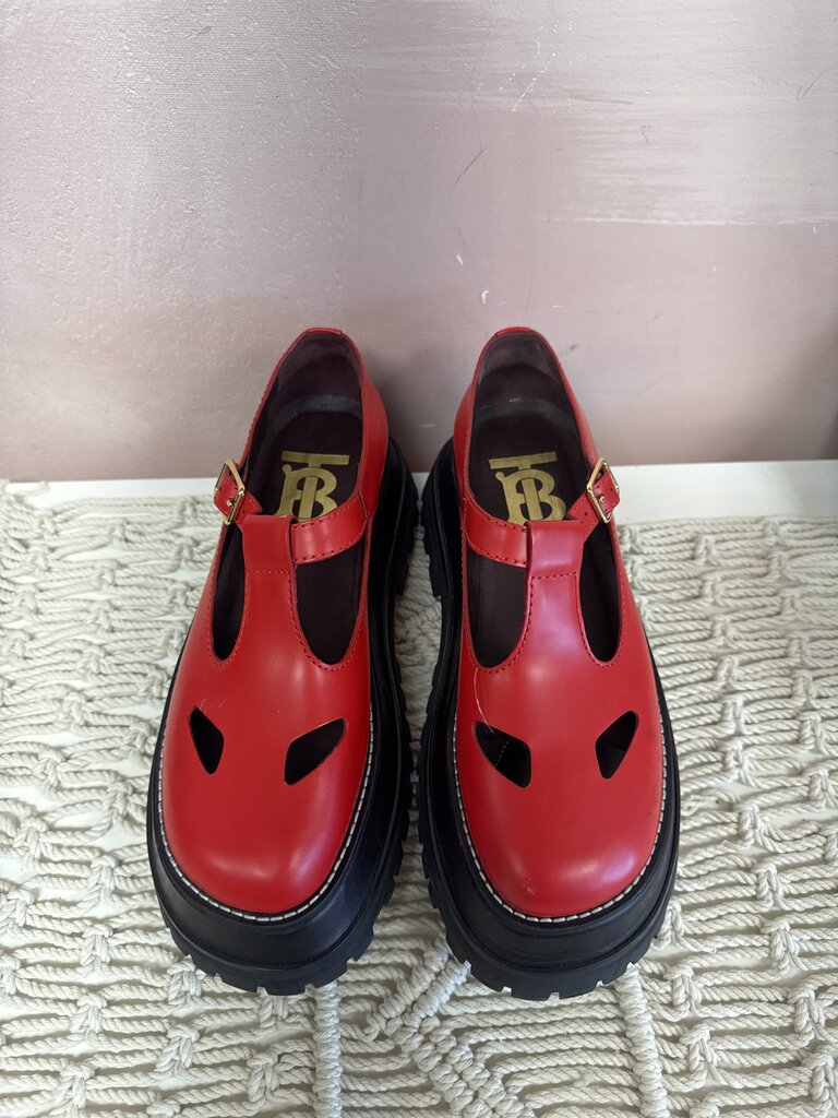 Burberry Red Platform Mary Jane