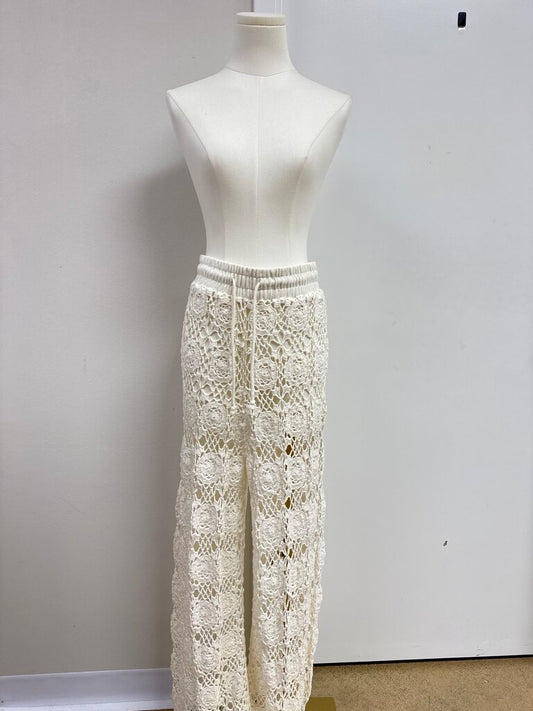 Shore Ivory Crochet Pant