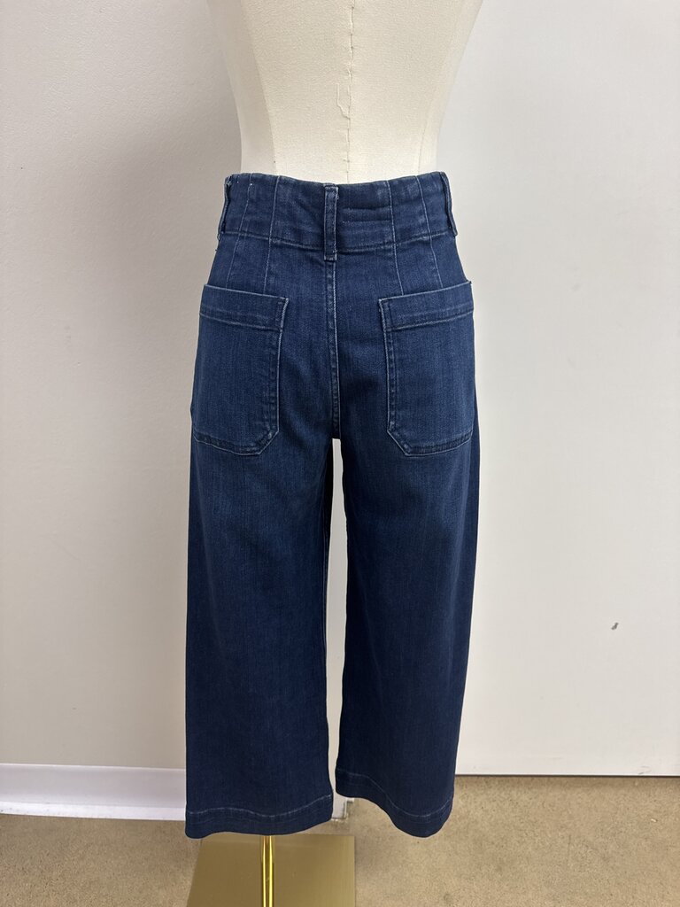 Pilcro Blue Denim WIde Leg Pocket Jean