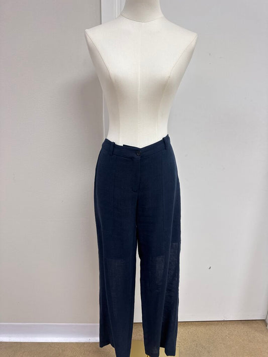 Michael Kors Navy Linen Trouser